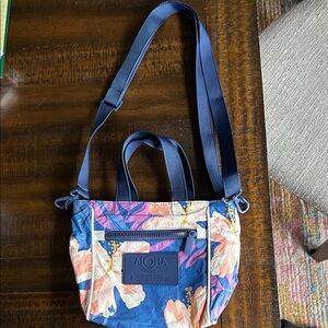ALOHA Collection Floral Crossbody Bag - Blue and Pink